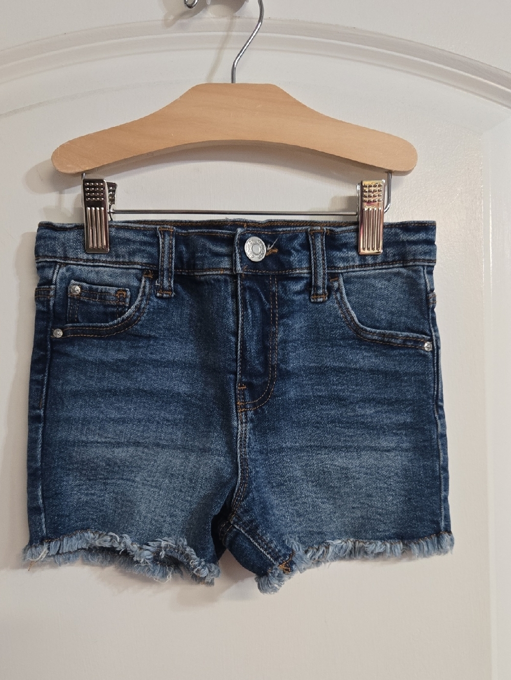 Denim&Co Blue Mid-Rise Kids Denim Shorts 4-5Y
